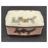 Island…Lily China handpainted trinket box with pinecone design, see pictures for details.