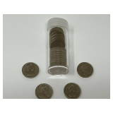 Collection of 1983 United Kingdom One Pound Coins in Storage Tube