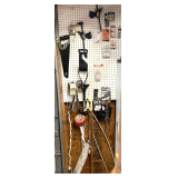 Shed… Pegboard of assorted hand tools, and fasteners, see pictures for details.