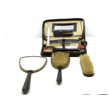 BR1…Vintage brush set with hand mirror, and travel grooming kit, see pictures for details.