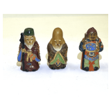 BR1…Vintage Japanese Kutani porcelain figurines,  three of the Seven Lucky Gods figurines, see pictures for details.