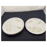 Island…Seyei fine china dinner plates, approximately five pieces, “Cascade Pine” pattern, these plates are faded, one has a slight chip on the rim, produced  in Nagoya, Japan. See pictures for d