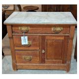 ANTIQUE WASHSTAND WITH MARBLE TOP