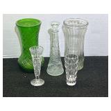 Vintage vase lot, five pieces, see pictures for details.