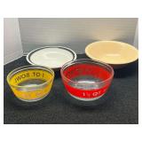 Vintage Anchor overware mixing bowls, also includes two serving bowls, see pictures for details.