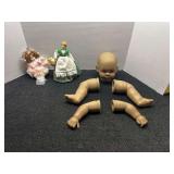 Collection of Three Decorative Dolls and Doll Parts