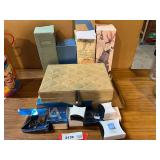 Avon fashion jewelry, and jewelry box, also includes Avon porcelain collector dolls, Avon belt organizer, and more. See pictures for details.
