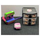 Vintage Polaroid, small three drawer organizer, and more. See pictures for details.
