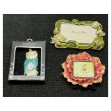 Harvey Lewis Owl Ornament and Ashleigh Manor Pewter Frames Set