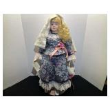 Betty Jane Carter Porcelain Doll with Floral Dress and Parasol