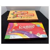 Chinese Checkers and Scrabble board games, please inspect, no guarantee all parts are there, see pictures for details.