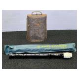 Angel Soprano Baroque Recorder ASRB-101 and Metal Cowbell