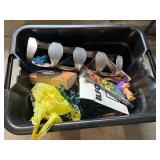 Mystery lot of Assorted Household and Collectible Items in Storage Bin