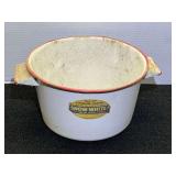 Snow-White Titanium Enamel Two-Handle Pot