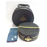 Scottish Rite 32nd Degree Masonic Cap with Carrying Case and Pins