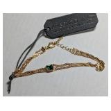 Argento Vivo 18k Gold Over Sterling Silver Bracelet with Green Stone