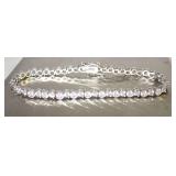 Sterling Silver S-Link Tennis Bracelet -Marked 925 Korea