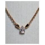 Nadri Pear-Shaped Cubic Zirconia Pendant Necklace Set Precious Metal Plating