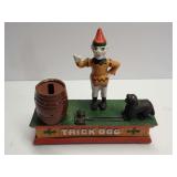 Trick Dog Cast Iron Mechanical Coin Bank