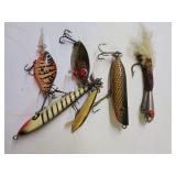 Vintage Fishing Lures Including Red Eye Wiggler