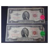 SERIES 1953 & 1953A RED SEAL $2 BANKNOTES