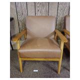 Modern Style Armchair with Faux Leather Upholstery-Good Condition