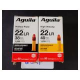 Two Boxes of Aguila 22 LR Ammunition