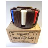 E.S. Lowe Co. Revolving Plastic Poker Chip Rack with Chips