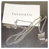 Tiffany & Co. Angela Cummings Sterling Silver Bent Arrow Pendant & Sterling Silver Chain