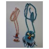 Set of Two Native American Hand-Beaded Necklaces