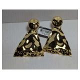 Alexis Bittar Sculptural 14k Gold Plated Triangle Drop Earrings