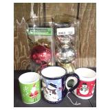 Holiday Time Shatterproof Ornaments and Christmas Mugs