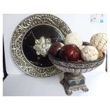 Decorative Pedestal Bowl and Tray