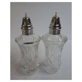 Pair of Cut Glass Salt and Pepper Shakers