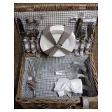 Wicker Picnic Basket with Service for Two