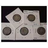 (5) "V" NICKELS