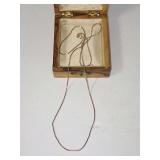 Gold Chain Necklace - Marked 14K & Wooden Box