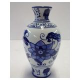 The Bombay Company Blue and White Floral Porcelain Vase
