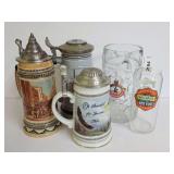 Collection of Beer Steins and Glasses