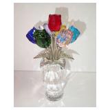 H&D Hyaline & Dora Crystal Flower Bouquet Figurine