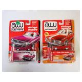 Auto World Diecast Vehicles - 1971 Dodge Dart Swinger and 1964 Plymouth Barracuda
