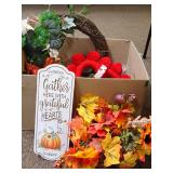 Seasonal Decorative Wreaths and Signage Assortment