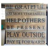 Wooden Wall Sign with Inspirational Text