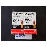 Two Boxes of Aguila 22 LR 38 Grain Hollow Point Ammunition
