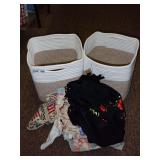 New Woven Storage Baskets with Assorted Vintage Textiles