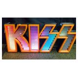 KISS Logo LED Light-Up Sign with Remote Control-Bottom of last S does not light up - See photos