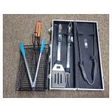 Grilling Tool Set with Carrying Case and Wire Grill Basket