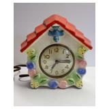 1950s Hull Pottery Sessions Blue Bird House Wall Clock-Currently does not work