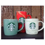 Set of Three Collectible Starbucks Coffee Mugs