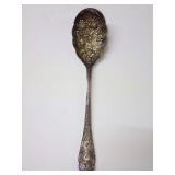 Silver Plated Serving Spoon with Embossed Fruit Motif